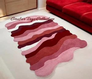 Vibrant Pink Multi Color Hand Tufted Rug Melting Rug New Zealand Wool Area Rug - Picture 1 of 8