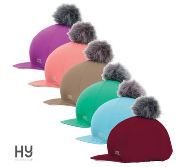 Hy Equestrian Hy Sport Aktivmütze Seide mit Bommel XC Jockey Schädelkappe Mütze Bezug