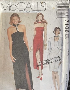 McCalls 1994 Pattern 7106 Formal Evening Prom Dress Bolero Sz 14-18 Part Cut - Picture 1 of 2