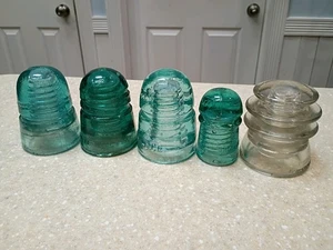 Glasisolator Konvolut CD 147 Spiralrille Bienenstock C.N.W. Brookfield 145 203 teal - Bild 1 von 24
