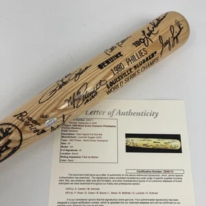 Beautiful 1980 Philadelphia Phillies World Series Champs Team Signed Bat JSA COA - Picture 1 of 17