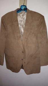 Saks Fifth Avenue Herren Vintage Ultra Wildleder Sport Mantel Blazer Jacke Camel 42" - Bild 1 von 6