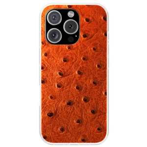 Designer Hülle für Apple iPhone (16,15,14,13,12,11,X,8,7), Orange Straußenmuster - Bild 1 von 8