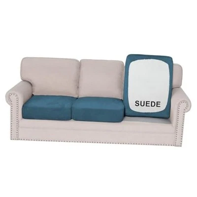  Замшевые эластичные чехлы на диван, диван-подушка 3 подушки диван каменно-синий - Изображение 1 из 4