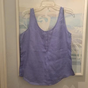 Dana Buchman Tank Top Lavander Sleeveless Scoop Neck Linen Pullover 14 Women's  - Bild 1 von 6