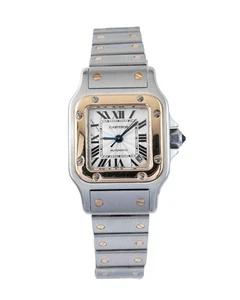 Cartier Santos Galbée 2423 White Dial Steel & Gold Ladies Watch - Picture 1 of 9