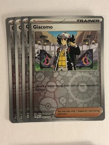 Pokemon TCG Paldea Evolved 4x Playset Reverse Holographic Giacomo 182/193 NM - Picture 1 of 2