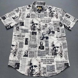 RSVLTS Hemd Herren Large schwarz weiß Der Pate KUNUFLEX Button Down Zeitungspapier - Bild 1 von 9