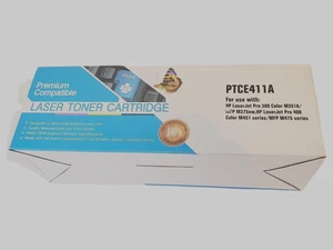 Cartucho de tóner tinta láser azul cian premium compatible con HP alto rendimiento - Imagen 1 de 2