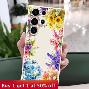 For Samsung Galaxy S25 Ultra S24 S23 S22 FE A55 A53 A16 Phone Case Trendy Flower - Picture 1 of 10