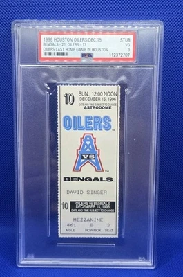 Last Oiler Game in Houston ● PSA Certified Ticket Stub ● Last NFL game Astrodome - Image 1 of 4