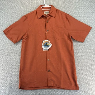 Camisa Quicksilver Waterman Para Hombre Pequeña Isla Naranja Selva Abotonada Comodidad Foto 1 de 4