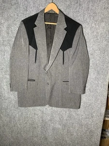 Giacca sportiva blazer western vintage Circle S uomo 52L grigio nero Rockabilly USA - Foto 1 di 24