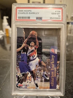 1995 HOOPS. CHARLES BARKLEY.  ( PSA 10 GEM-MINT ) SUNS HOF ( LOW POP 4 ) - Image 1 of 2