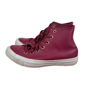Converse All Star Chuck Taylor Speckled Hi Shoes Womens Size 7 Maroon Sneakers - Foto 1 di 17
