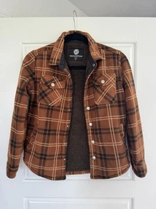 Kids Sherpa Lined Flannel Shirt Jacket Original Weatherproof Vintage Brand Med - Picture 1 of 4