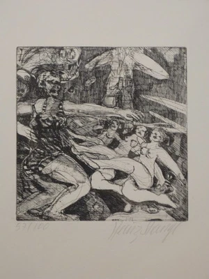 Heinz Stangl Erotische Radierung ex.57/100  Ungerahmt - Bild 1 von 4