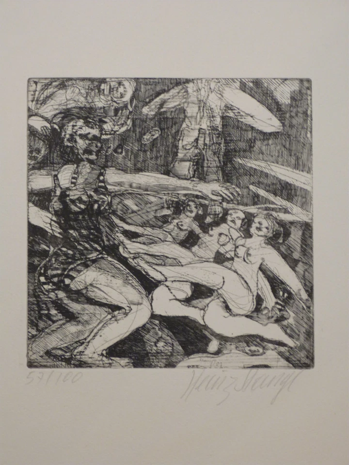 Heinz Stangl Erotische Radierung ex.57/100  Ungerahmt - Bild 1 von 4