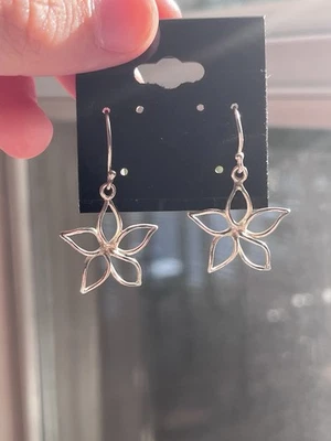 Giani Bernini 纯银悬挂花卉耳环 - 0.925  — 第 1/4 张图片