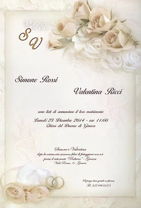 PARTECIPAZIONI MATRIMONIO NOZZE INVITO BUSTE PARTECIPAZIONE SPOSI - Foto 1 di 7