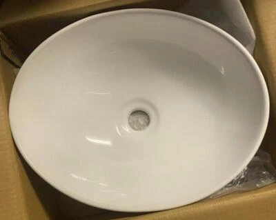 Lavabo de baño de porcelana blanca solo NUEVO Foto 1 de 4