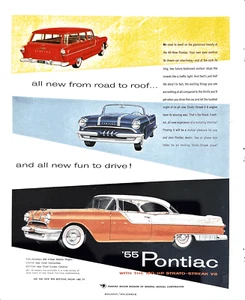 Anuncio de automóvil Pontiac '55 anuncio impreso vintage años 50 1954 anuncio 13,5" x 10,5" - Imagen 1 de 2