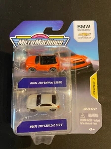 Micro Machines Series 1 #002 - RARE 2 Pack - BMW M6 Cabrio/Cadillac CTS-V - Picture 1 of 2