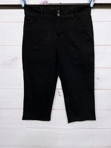 Lane Bryant Damen Capri Jeans Größe 14 Schwarz Genius Fit Hoher Bund 5 Taschen - Bild 1 von 10
