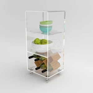 Carrello 45x30 mobiletto salvaspazio servitore in plexiglass - Foto 1 di 32