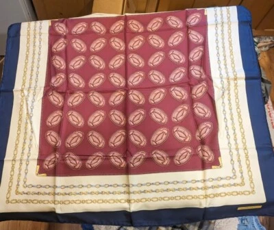Cartier  Scarf   100% Silk Made In Italy . 43"X43" Excellent Condition! - Image 1 of 4