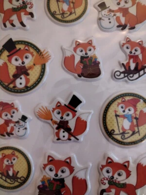 niedliche weihnachtliche, winterliche Sticker mit Fuchs - Bild 1 von 2