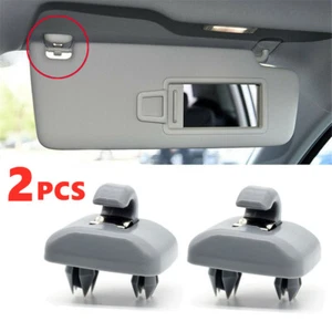 2X Gray Sun Visor Bracket Hook Clip Hanger For Audi A3 A4 S4 A5 S5 Q5 8U0857562A - Picture 1 of 6