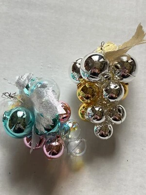 Juego/10 Uvas Europeas Sopladas a Mano Vidrio Mercurio Adornos de Navidad Árboles NUEVO Foto 1 de 4