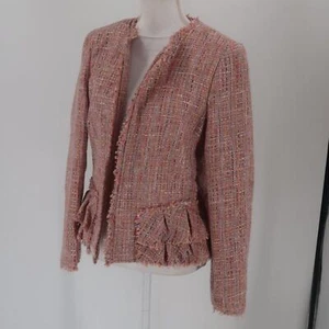 For Cynthia Pink Tweed Blazer Jacket Size Large NWOT - Picture 1 of 7