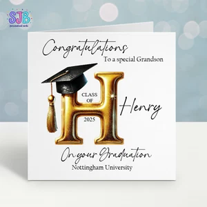 Personalised Graduation Card, University Graduation Male Grandson Nephew Son etc - Picture 1 of 3