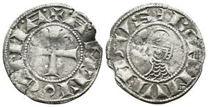 Crusader Silver BI Denier Coin - Antioch 1163-1201 AD - Bohemund III