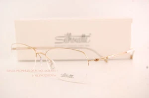 New Silhouette Eyeglass Frames TNG Nylor 4337 6051 Gold/White SZ 54 Women - Picture 1 of 4