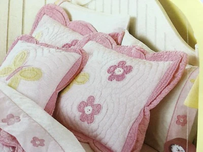  Sham FLOWER BURST ~ Estándar Aplique Acolchado Flores Rosa NUEVO Algodón Foto 1 de 2