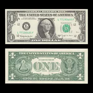 1963B $1 One Dollar Federal Reserve Note San Francisco, Fr#1902L, UNC - Picture 1 of 3