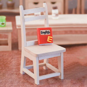 1:12 Miniature Wooden Dining Chair, Garden Chair, Dollhouse Accessories