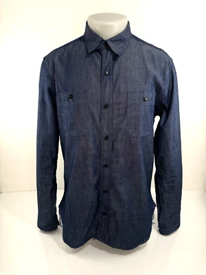 GUSTIN - Midweight Denim Mens L - SL Work Shirt - EXCELLENT - Image 1 of 4