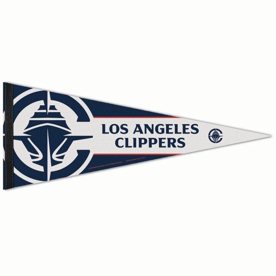 LOS ANGELES CLIPPERS LOGO ROLL UP FELT PREMIUM PENNANT 12"x30" WINCRAFT - Image 1 of 1