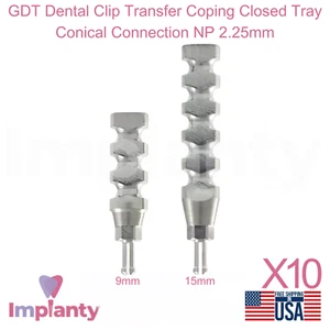 10x GDT Clip Dental Transferencia Afrontamiento Bandeja Cerrada Conexión Cónica NP 2.25mm - Imagen 1 de 5