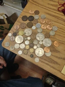 Foreign World Coins Lot of 53 Unsearched Estate Liquidation  - Picture 1 of 8