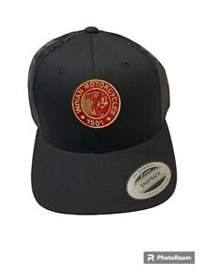 Indian Motorcycles Embroidered Trucker Snapback Cap In Black. Retro, Bikes,