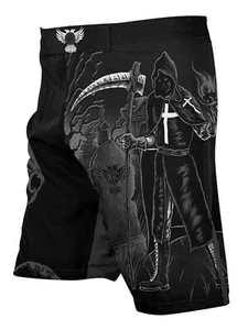 Raven Fightwear Men's Four Horseman of the Apocalypse Death MMA Shorts BJJ Black - Picture 1 of 3