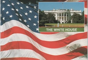 Postcard US Flag and White House Washington DC unposted Vintage - Picture 1 of 1