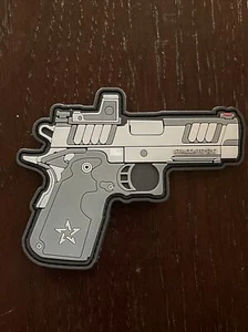 Staccato 2011 C Pistol RDS PVC Patch Hook Loop Backing 4" X 3" NEW Logo - Picture 1 of 2