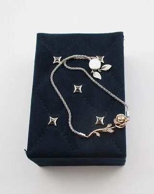 Disney's Beauty & The Beast Collection Bracelet 0.10CTW Diamonds Rose Design 9" - Image 1 of 4