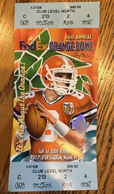RARE 2000 Tom Brady Last College Michigan Game Big Win Full Ticket - Image 1 of 2